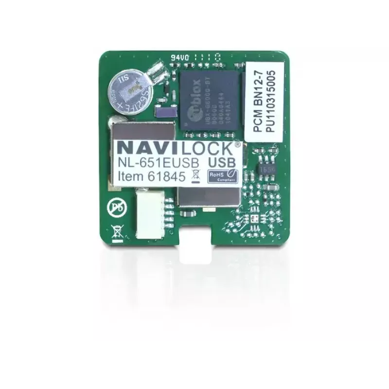 USB GPS receiver module Navilock NL-651EUSB — 50 channels, USB interface, sensitivity -160 dBmW, 30×30×7.9 mm