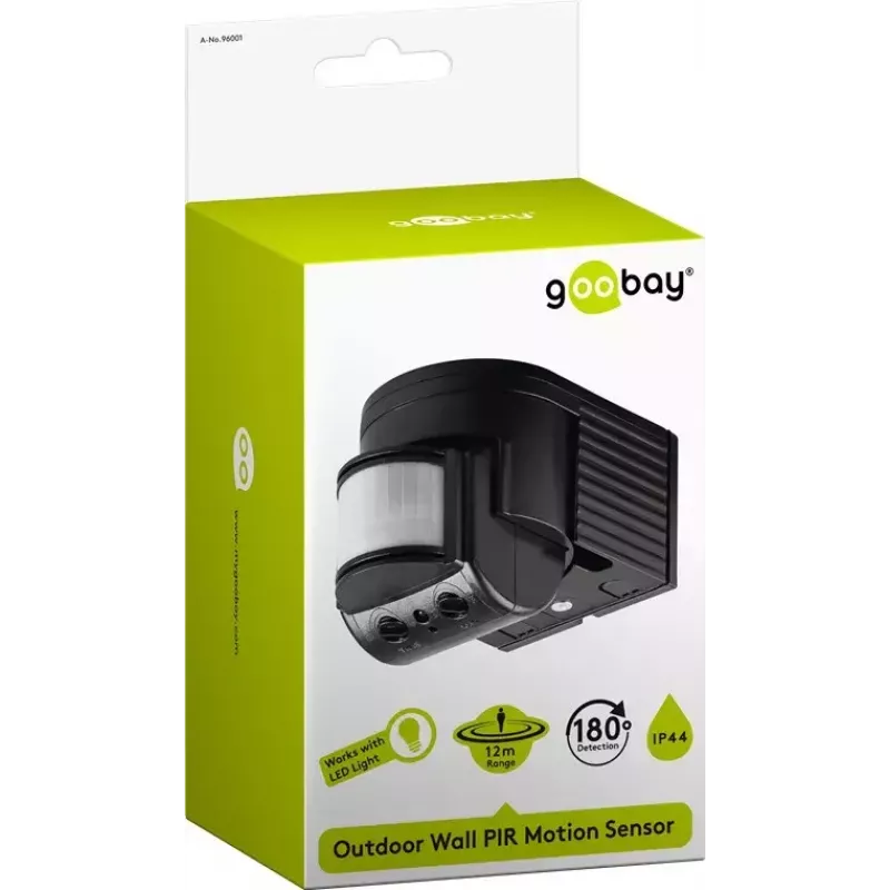 Wall Mount Sensor Goobay Black 96001