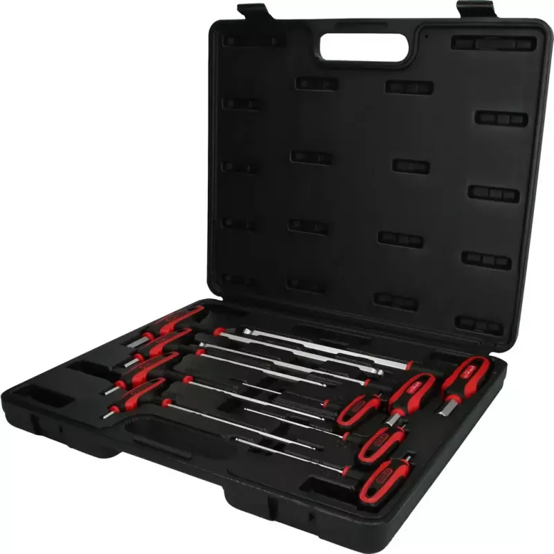 T-handle hex key set KS Tools 151.8150 — 9 pcs, short-arm T-handle