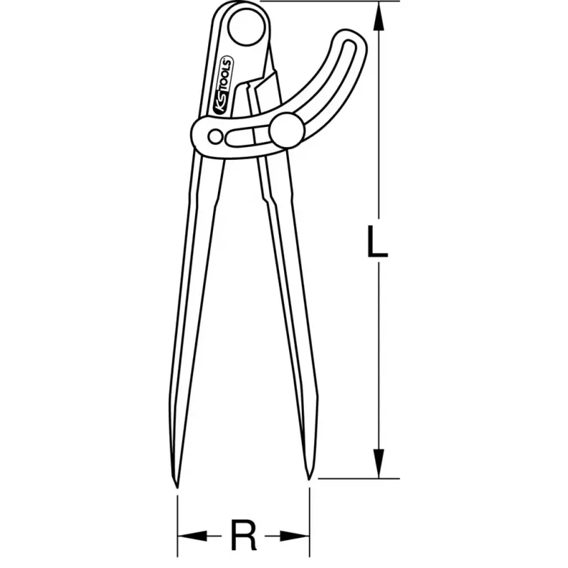 Divider KS Tools 300.0416 Steel 200 mm Length 150 mm