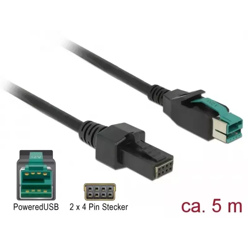 Power Cable DeLOCK 85486 Black 5m PoweredUSB