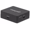 Manhattan HDMI Splitter 2-Port , 1080p, Black, Displays output from x1 HDMI source to x2 HD displays (same output to both displays), USB-A Powered (cable included, 0.7m), Three Year Warranty