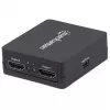 Manhattan HDMI Splitter 2-Port , 1080p, Black, Displays output from x1 HDMI source to x2 HD displays (same output to both displays), USB-A Powered (cable included, 0.7m), Three Year Warranty