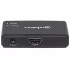 Manhattan HDMI Splitter 2-Port , 4K@30Hz, Displays output from x1 HDMI source to x2 HD displays (same output to both displays), AC Powered (cable 0.9m), Black, Three Year Warranty