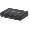 Manhattan HDMI Splitter 2-Port , 4K@30Hz, Displays output from x1 HDMI source to x2 HD displays (same output to both displays), AC Powered (cable 0.9m), Black, Three Year Warranty