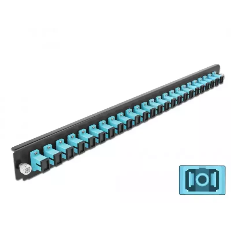 Splice Box Front Panel DeLOCK 19 inch 24 port SC Simplex aqua