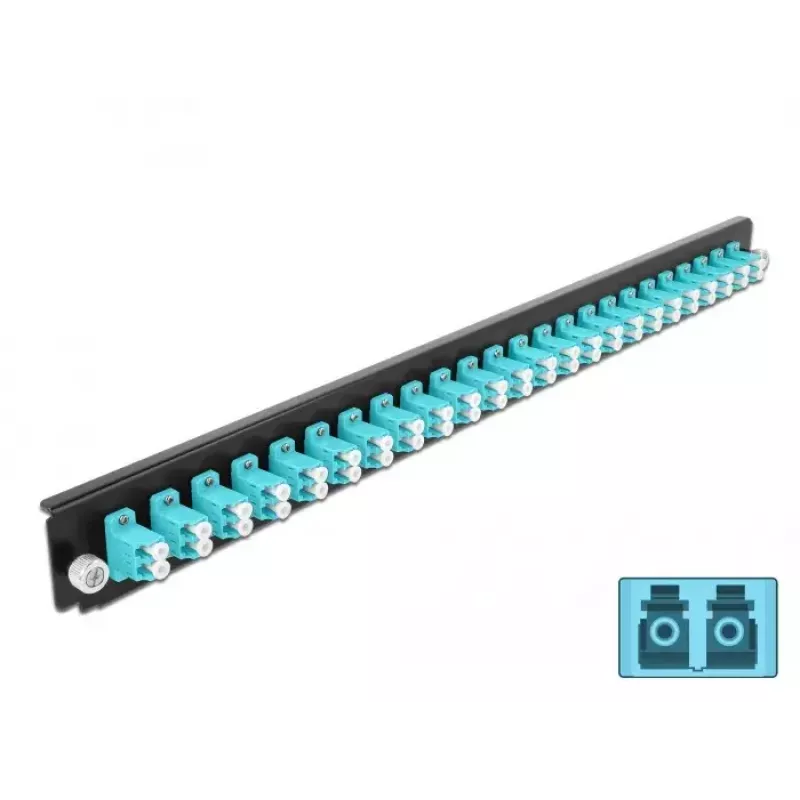 Splice Box Front Panel DeLOCK 19 inch 24 port LC Duplex aqua