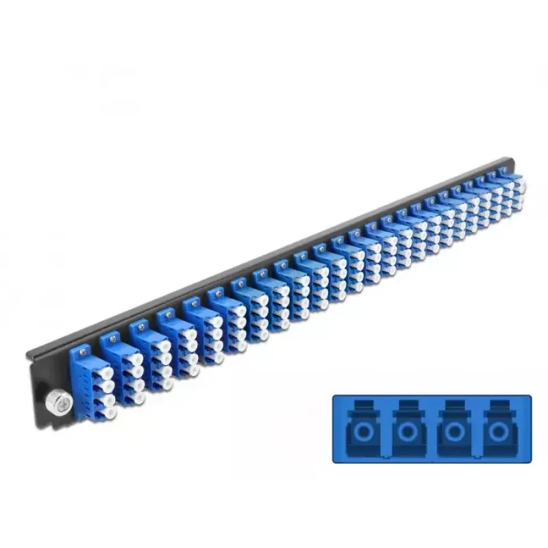 Splice Box Front Panel DeLOCK 19 inch 24 port LC Quad blue
