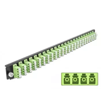 Splice Box Front Panel DeLOCK 19 inch 24 port LC Quad limegreen