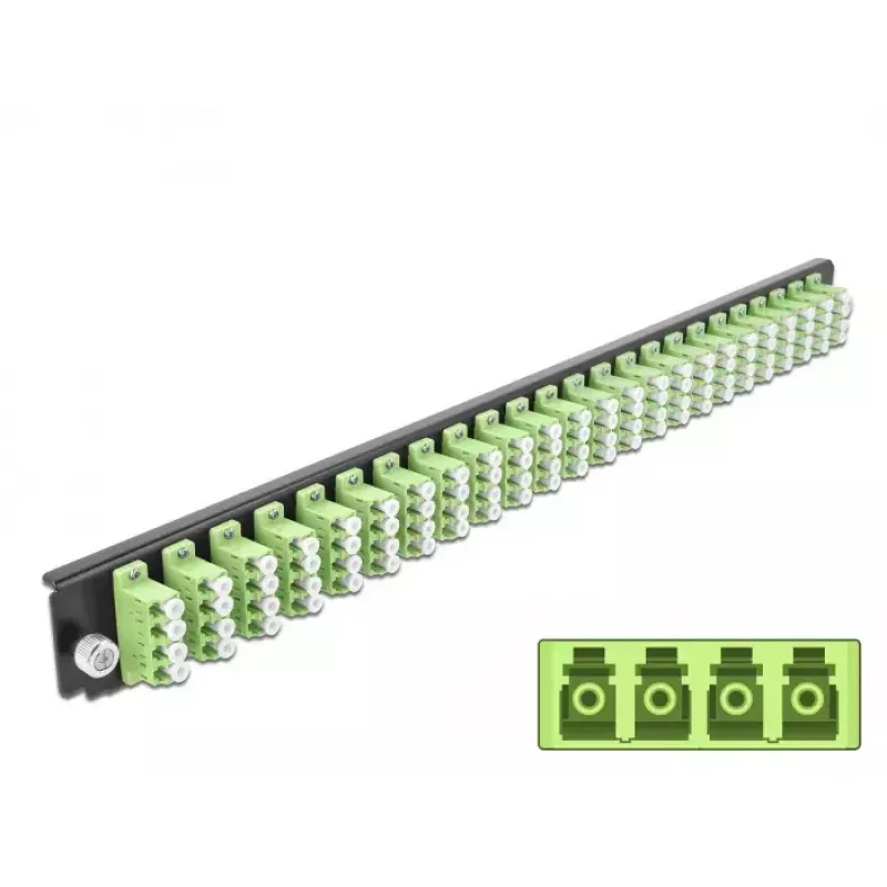 Splice Box Front Panel DeLOCK 19 inch 24 port LC Quad limegreen