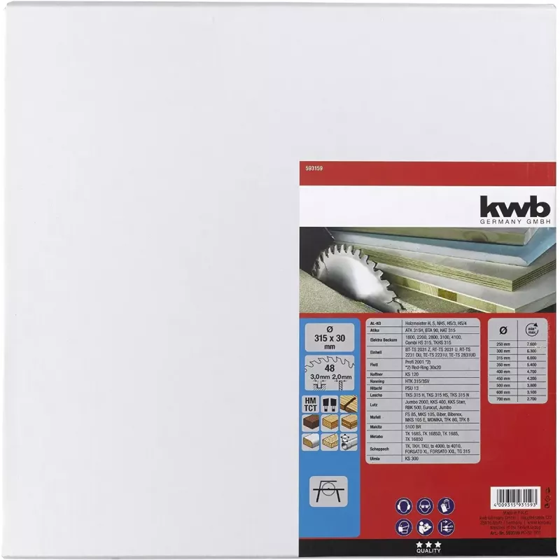 Circular saw blade KWB 593159 31.5 cm 1 pc