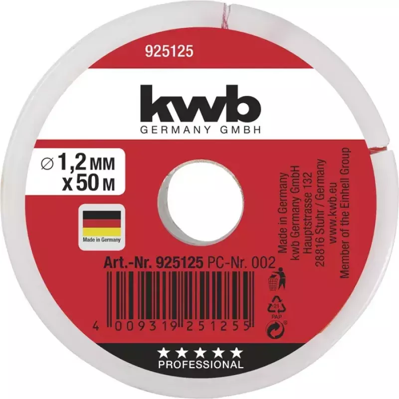 Rope KWB 925125 50 m Nylon Red 1.2 mm