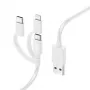 Hama 3-in-1 Multi Charging Cable, USB-A - Micro-USB, USB-C and Lightning, 1.0 m, White