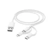 Hama 3-in-1 Multi Charging Cable, USB-A - Micro-USB, USB-C and Lightning, 1.0 m, White