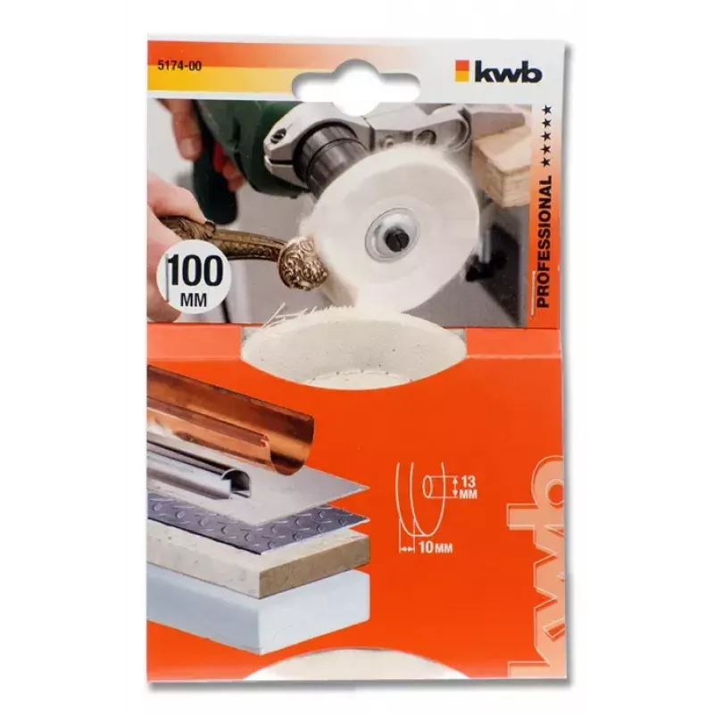Buffing wheel KWB 517400 10 cm working diameter 1.3 cm shank diameter