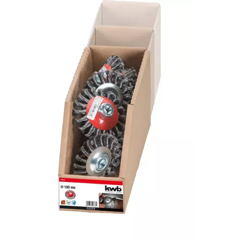 Wire wheel brush KWB 719336 10 cm diameter 1.4 cm shank