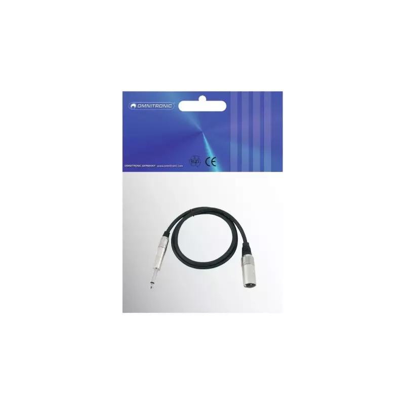 Audio Cable Omnitronic 3022519A 0.9m XLR 6.35mm Black