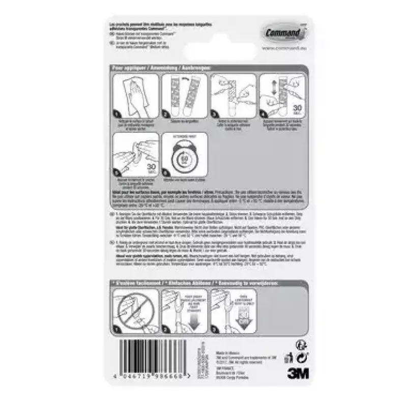 3M 17091AWFGN home storage hook Outdoor Utility hook Transparent 1 pc(s)