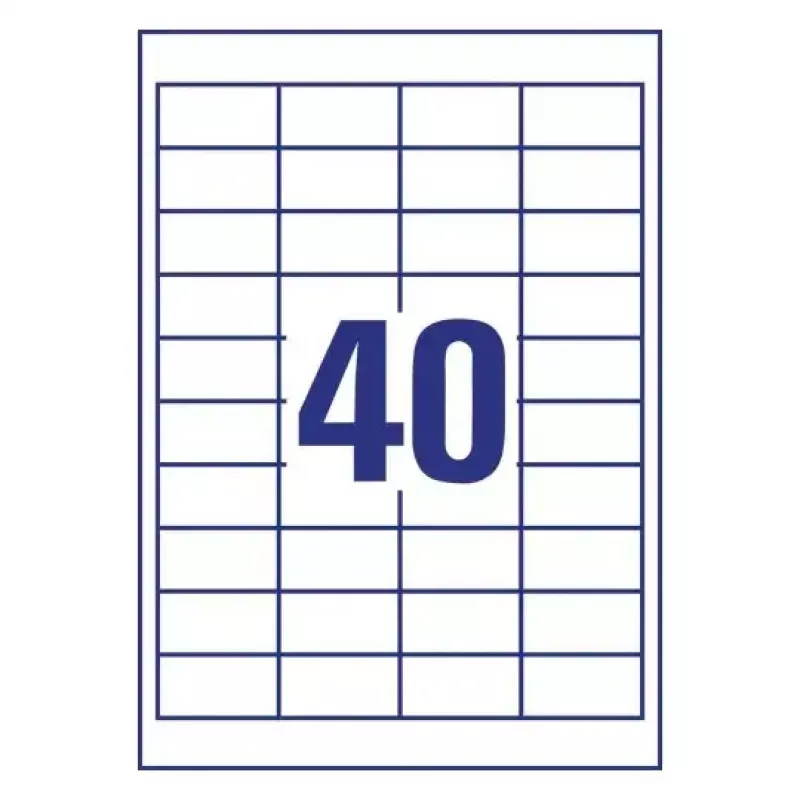 Self-adhesive printer label Avery LR3657-10 White 2.54x4.85 cm 400 pcs
