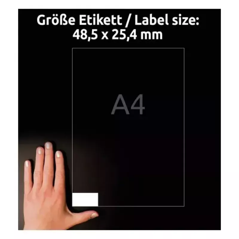 Self-adhesive printer label Avery LR3657-10 White 2.54x4.85 cm 400 pcs