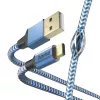 Hama Reflective USB cable USB 2.0 1.5 m USB A USB C Blue