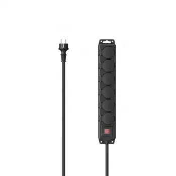Hama 00223065 power extension 2 m 6 AC outlet(s) Outdoor Black