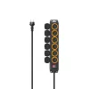 Hama 00223065 power extension 2 m 6 AC outlet(s) Outdoor Black