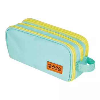 Pencil Case Herlitz Neon Soft Polyester Mint Yellow 235x110x75mm