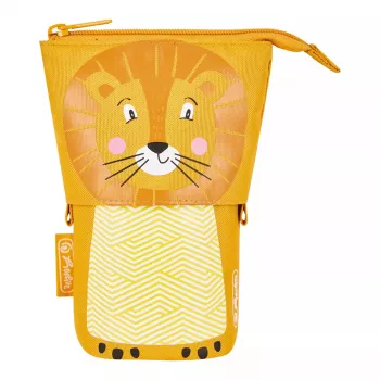 Soft pencil case Herlitz Lion 140mm x 75mm x 185mm Polyester Orange Yellow