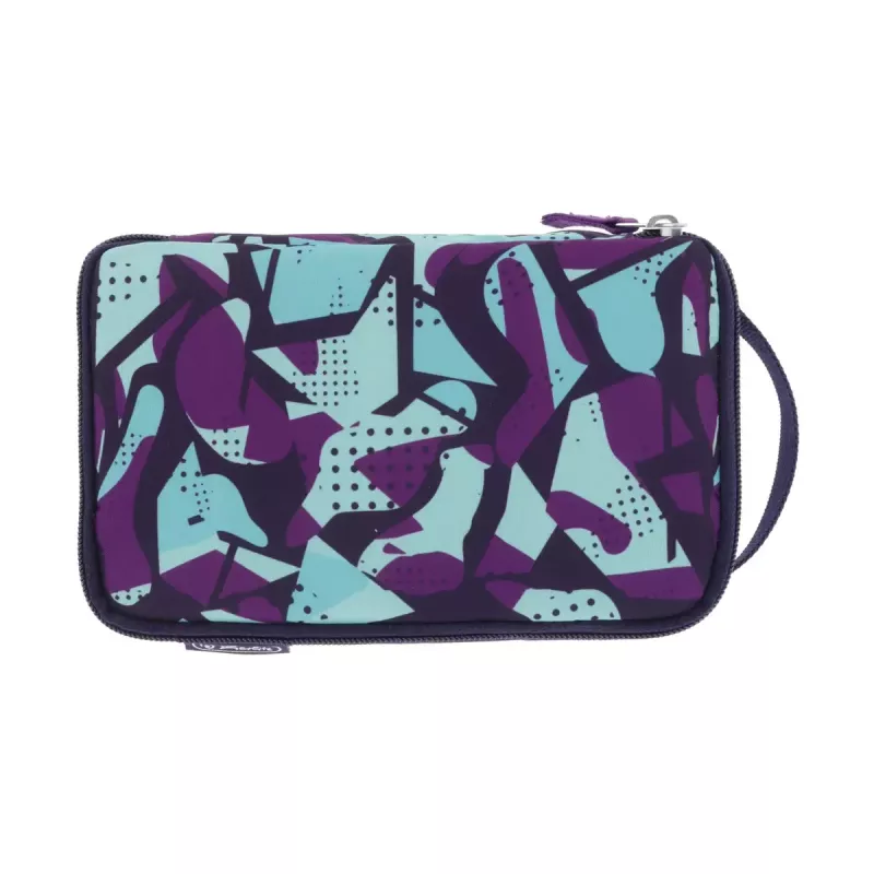 Pencil Case Herlitz 2 Go CamoPurple Polyester Blue Purple 210x130x60mm