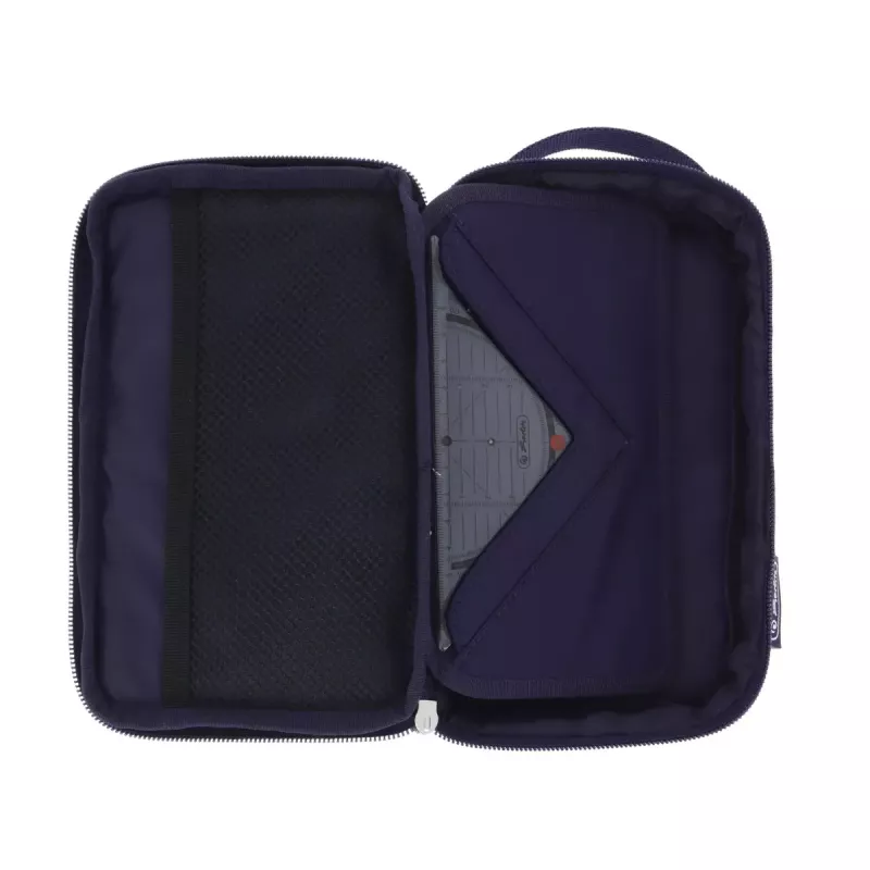 Pencil Case Herlitz 2 Go CamoPurple Polyester Blue Purple 210x130x60mm