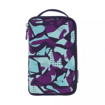 Pencil Case Herlitz 2 Go CamoPurple Polyester Blue Purple 210x130x60mm