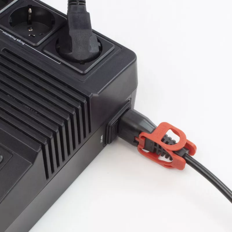 ACT Powercord CEE 7/7 male (angled) - C13 IEC Lock+ black 2 m, EL332S, 5-pack