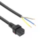 ACT Powercord C19 IEC Lock - open end black 2 m, PC1174, 5-Pack