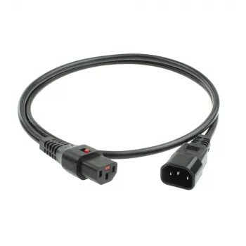 ACT Powercord C13 IEC Lock - C14 black 2 m, PC1021, 5-Pack