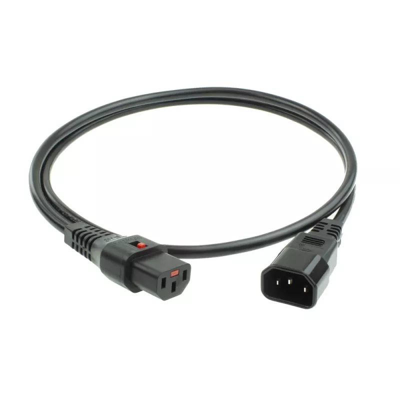 ACT Powercord C13 IEC Lock - C14 black 2 m, PC1021, 5-Pack