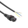 ACT Powercord C13 IEC Lock - open end black 2 m, PC1025, 5-Pack
