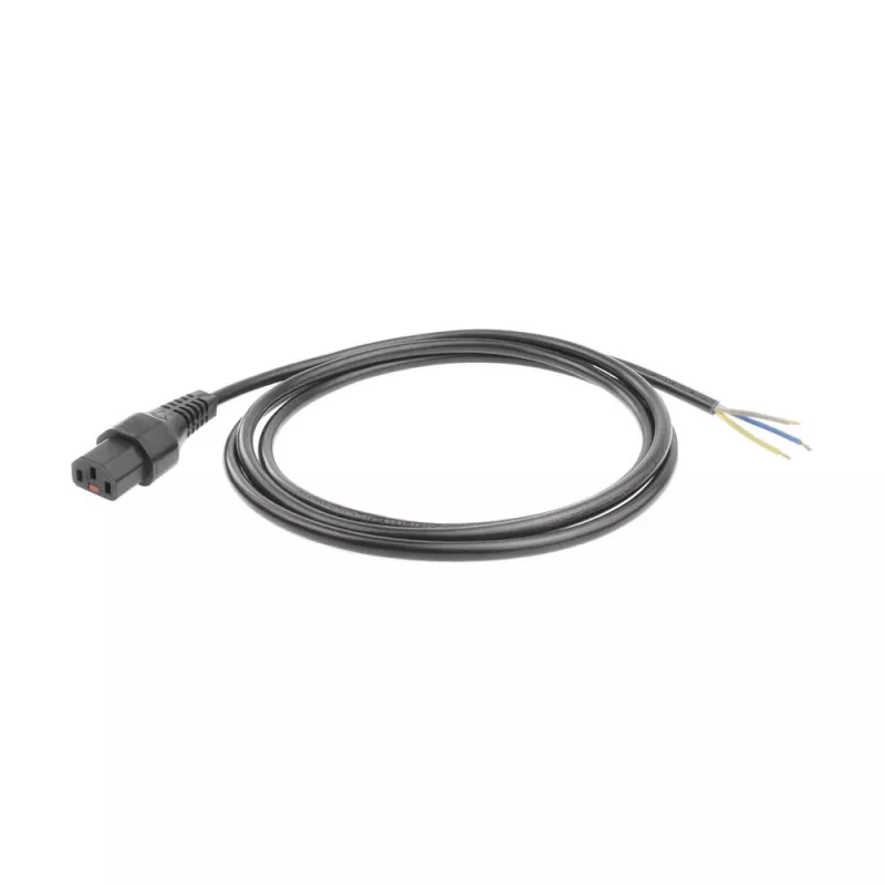 ACT Powercord C13 IEC Lock - open end black 2 m, PC1025, 5-Pack