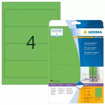 File labels HERMA A4 192x61 mm green paper matt opaque 80 pcs