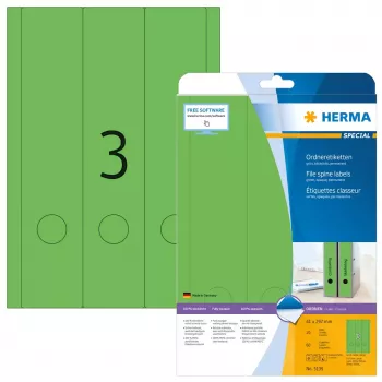 File labels HERMA A4 61x297 mm green paper matt opaque 60 pcs