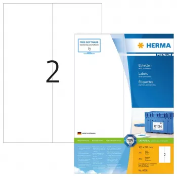 Labels HERMA Premium A4 105x297 mm white paper matt 200 pcs