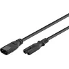 Wentronic IEC-60320-C8 to IEC-60320-C7 2m C8 Coupler to C7 Coupler Black (97201)