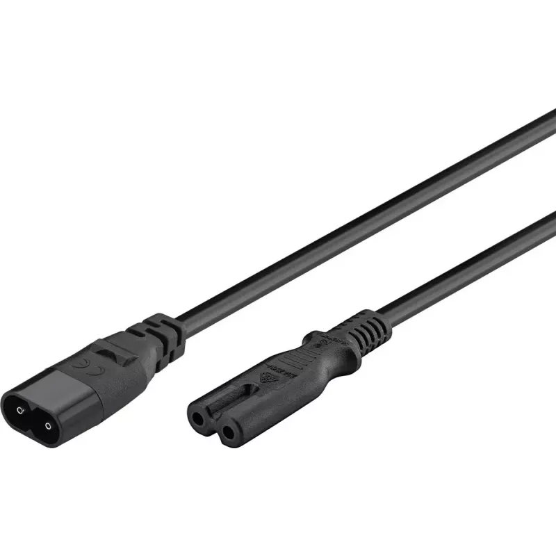 Wentronic IEC-60320-C8 to IEC-60320-C7 2m C8 Coupler to C7 Coupler Black (97201)