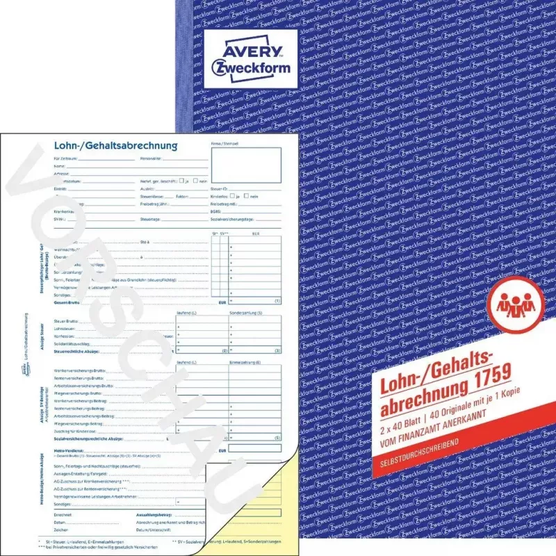 Accounting form/book AVERY 1759 A4 40 pages