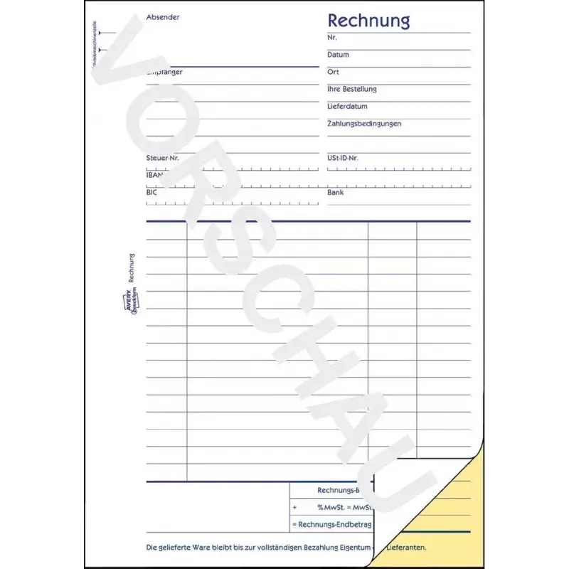 Accounting Form Book AVERY 1730-5 A5 40 Pages