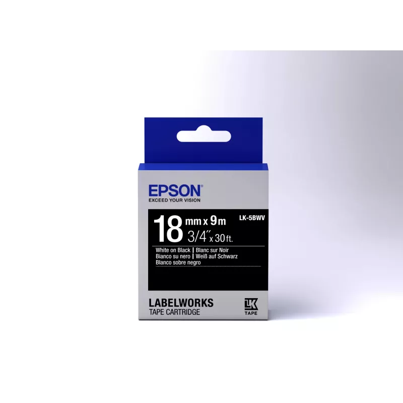 Epson Label Cartridge Vivid LK-5BWV White/Black 18mm (9m)