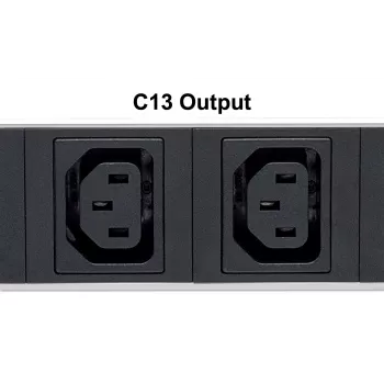 Intellinet 19 inch 1U Rackmount Anti-Shedding 8-Output C13 Power Distribution Unit (PDU) with Removable Power Cable and Rear C20 Input