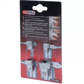Socket set KS Tools 503.4286 4 heads Chromium-vanadium steel