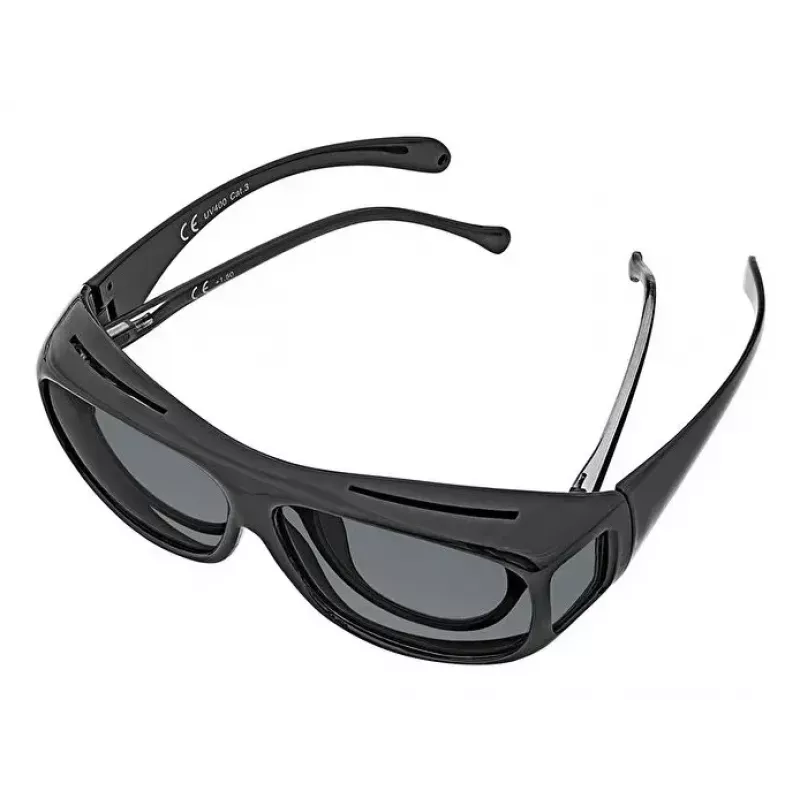 Sunglasses WEDO 271 48599 Oval wrap-around, unisex, polarizing lenses, over-glasses style