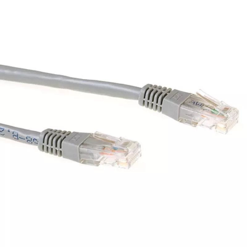 ACT Grey 1.5 meter LSZH U/UTP CAT6 patch cable with RJ45 connectors